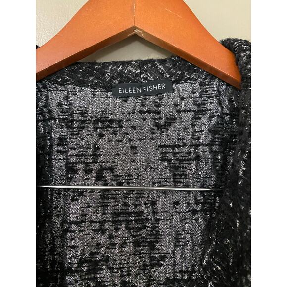 Eileen Fisher Open Front Textured Blazer Jacket Small/Medium Knit Layering - Picture 6 of 14